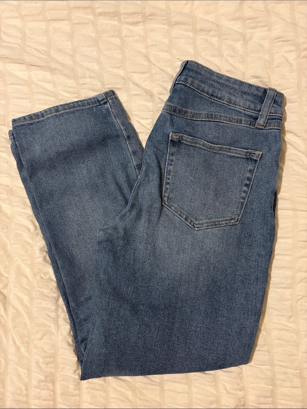 Rewash Straight Leg Jeans in Medium Blue